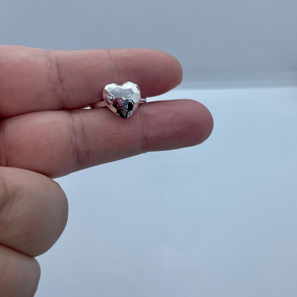 Sterling Silver Hammered Heart Ring-Love Jewelry-Heart Jewelry